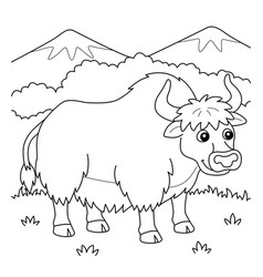 Yak Animal Coloring Page For Kids