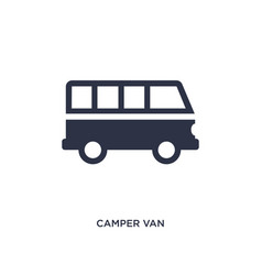 Camper Van Icon On White Background Simple