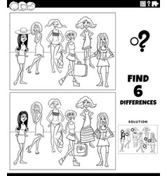 Differences Game With Comic Beautiful Women