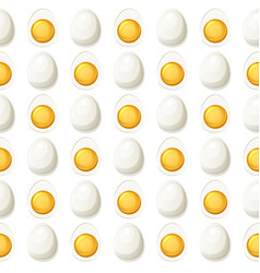 Seamless Pattern Egg Halves Front And Back