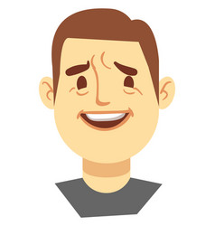 Smiling Man Head Portrait Cartoon Male Avatar