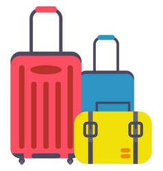 Travel Bags Icon Colorful Baggage Luggage Pile