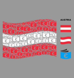 Waving Austrian Flag Pattern Euro Checkbook