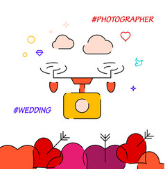 Wedding Drone Footage Filled Line Icon Simple