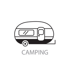 Camper Van And Trailer Travel Caravan Icon Doodle