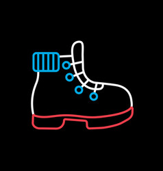 Hiking Boot Isolated On Black Background Icon