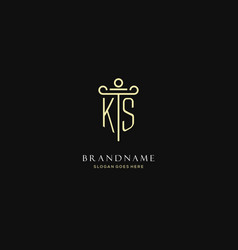 Luxury Modern Monogram Ks Logo For Law Firm