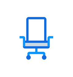 Office Chair Business Icon With Blue Duotone