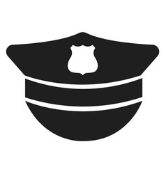 Police Officer Hat Symbol Policeman Black Icon