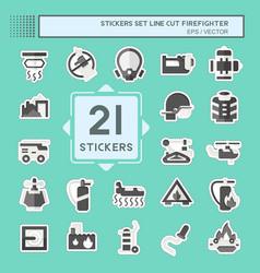 Sticker Line Cut Set Firefighter Related