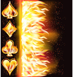 Fire Casino Background With Poker Sign