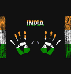 Flag Of India With A Palm