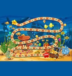 Kids Boardgame Treasure Chest Underwater In Ocean