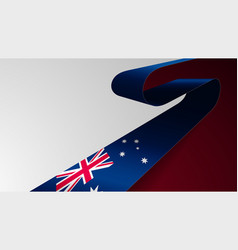 Realistic Ribbon Background With Flag Of Australia