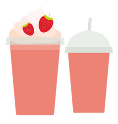 Strawberry Take-out Smoothie Transparent Plastic