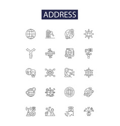 Address Line Icons And Signs Location