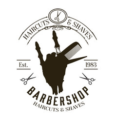 Barber Shop Vintage Emblem Logo Isolated On White