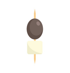 Black Olive Cheese Icon Flat Style