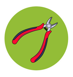 Construction Red Pliers For Cutting The Cable