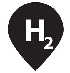 Hydrogen Icon With Pin Marker On White Background