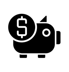 Piggy Bank Black Glyph Icon