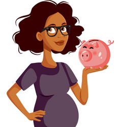 Pregnant Woman Paying Health Insurance Saving