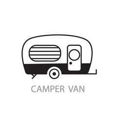 Camper Van And Trailer Travel Caravan Icon Doodle