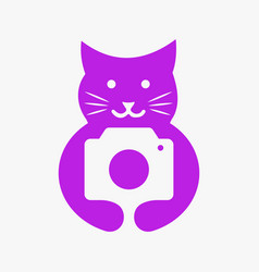 Cat Photography Logo Negative Space Concept