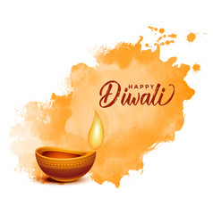 Happy Diwali Watercolor Background Design