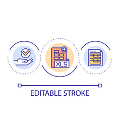 Using Spreadsheets Loop Concept Icon