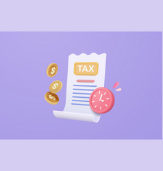 3d Tax Payment And Business Tax With Money Coin