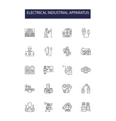 Electrical Industrial Apparatus Line Icons