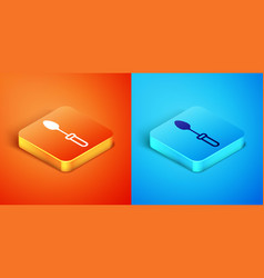 Isometric Teaspoon Icon Isolated On Orange