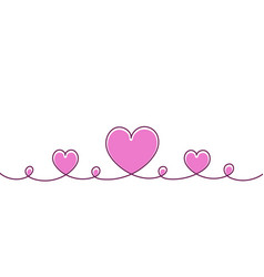 Line Art With Pink Hearts