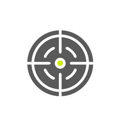 Target Icon Solid Grey Vibrant Green Colour