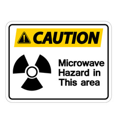 Caution Microwave Hazard Sign On White Background