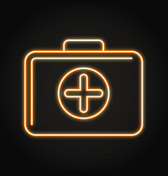 First Aid Kit Neon Icon