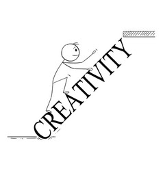 Person Or Businessman Climbing On Creativity