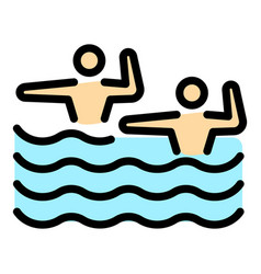 Swimming Team Icon Flat