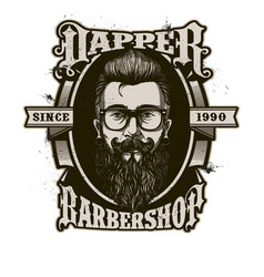 Vintage Hand Drawn Barber Shop Dapper Badg Saloon