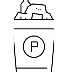 Waste Plastic Line Icon