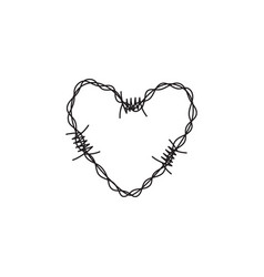 Barbed Wire Heart Love Shape Drawing