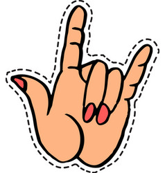 Rock N Roll Sticker Or Icon Horn Gesture