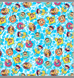 Cute Kids Swim Pattern Tshirt Design