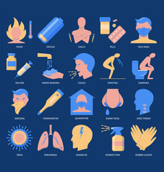 Flu And Influenza Icon Set