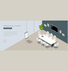 Isometric Modern Meeting Room Interior With Empty