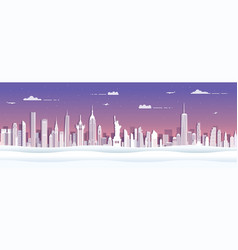 New York Skyline Silhouette In Paper Cut Style