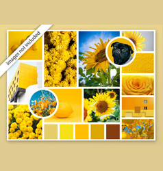 Photo Collage Moodboard Template In Yellow Colors