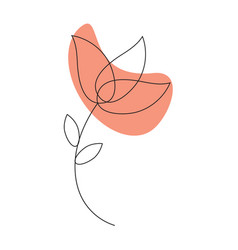 A Flower In The Style Of Line Art With A Red Spot