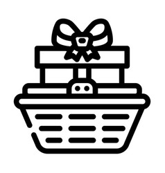 Basket Gift Line Icon